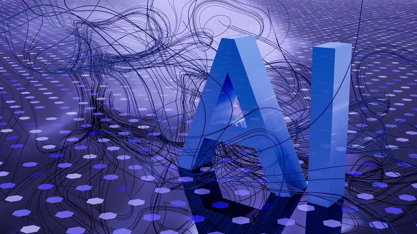 AI generated visual of machine intelligence and data flow